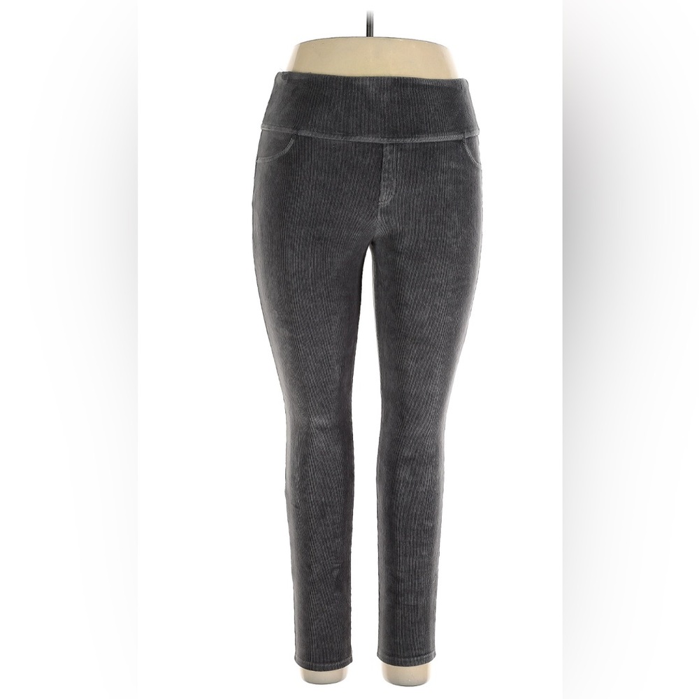 SUAVE Small knit corduroy leggings revolutionary tummy control gray NWT